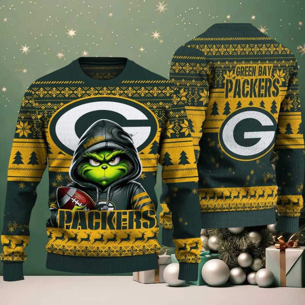 Green Bay Packers Grinch With Ball Ugly Christmas Sweaters Green Bay Packers Grinch With Ball Ugly Christmas Sweaters