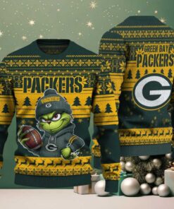 Green Bay Packers Grinch With Balls Ugly Christmas Sweaters Green Bay Packers Grinch With Balls Ugly Christmas Sweaters