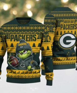 Green Bay Packers Grinch With Balls Ugly Christmas Sweaters