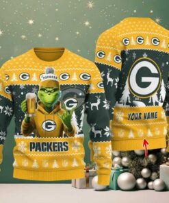 Green Bay Packers Grinch With Beer Ugly Christmas Sweater Green Bay Packers Grinch With Beer Ugly Christmas Sweater