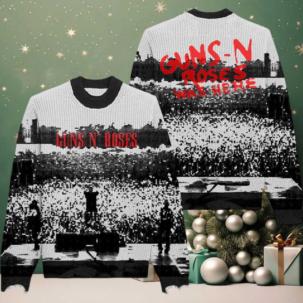 Guns N Roses Concert Performance Photo Guns N Roses Was Here Holiday Gift Ugly Christmas Sweater Guns N Roses Concert Performance Photo Guns N Roses Was Here Holiday Gift Ugly Christmas Sweater