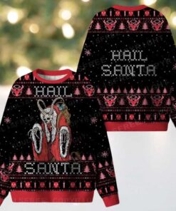 Hail Santa Ugly Christmas Knit Sweatshirt