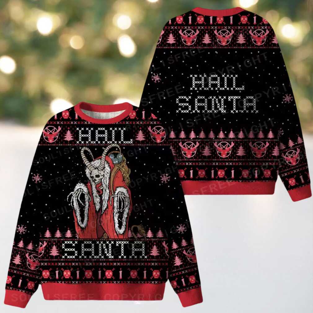 Hail Santa Ugly Christmas Knit Sweatshirt Hail Santa Ugly Christmas Knit Sweatshirt