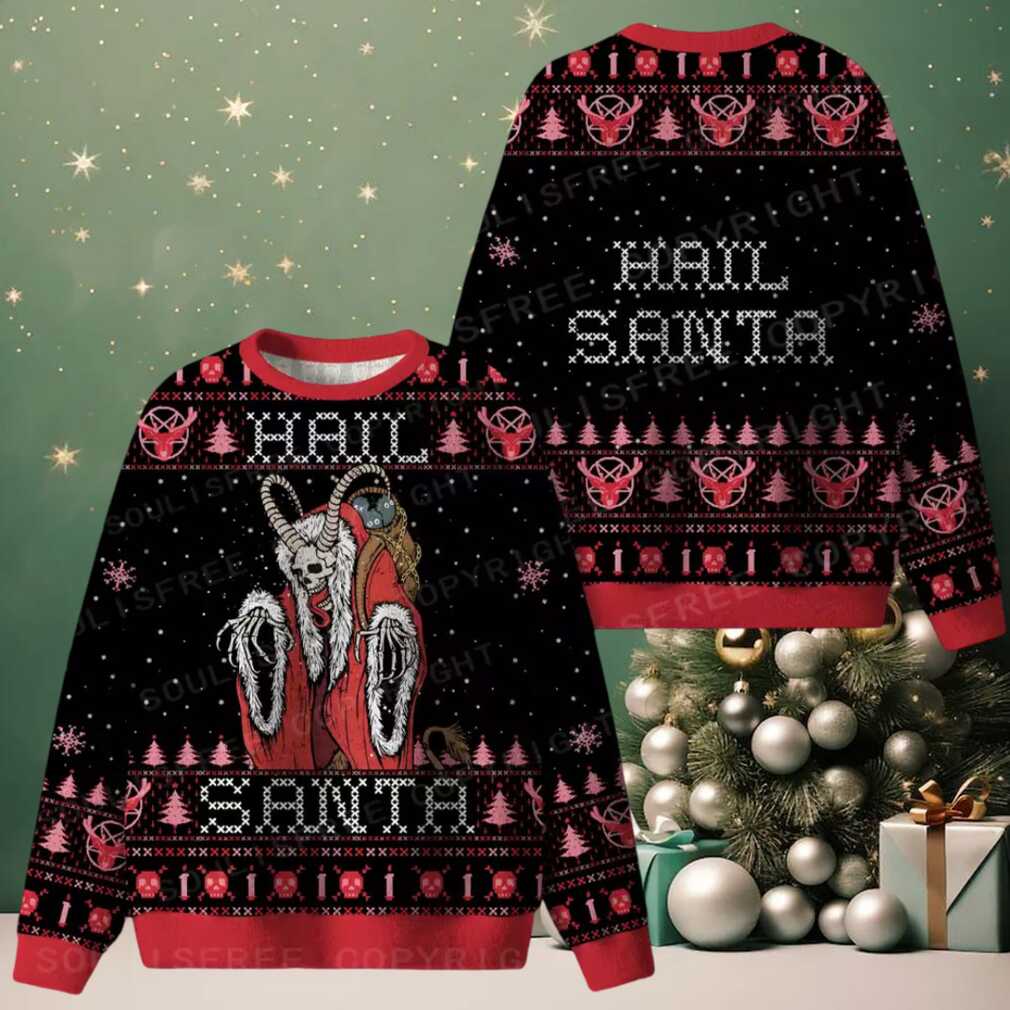 Hail Santa Ugly Christmas Knit Sweatshirt Hail Santa Ugly Christmas Knit Sweatshirt