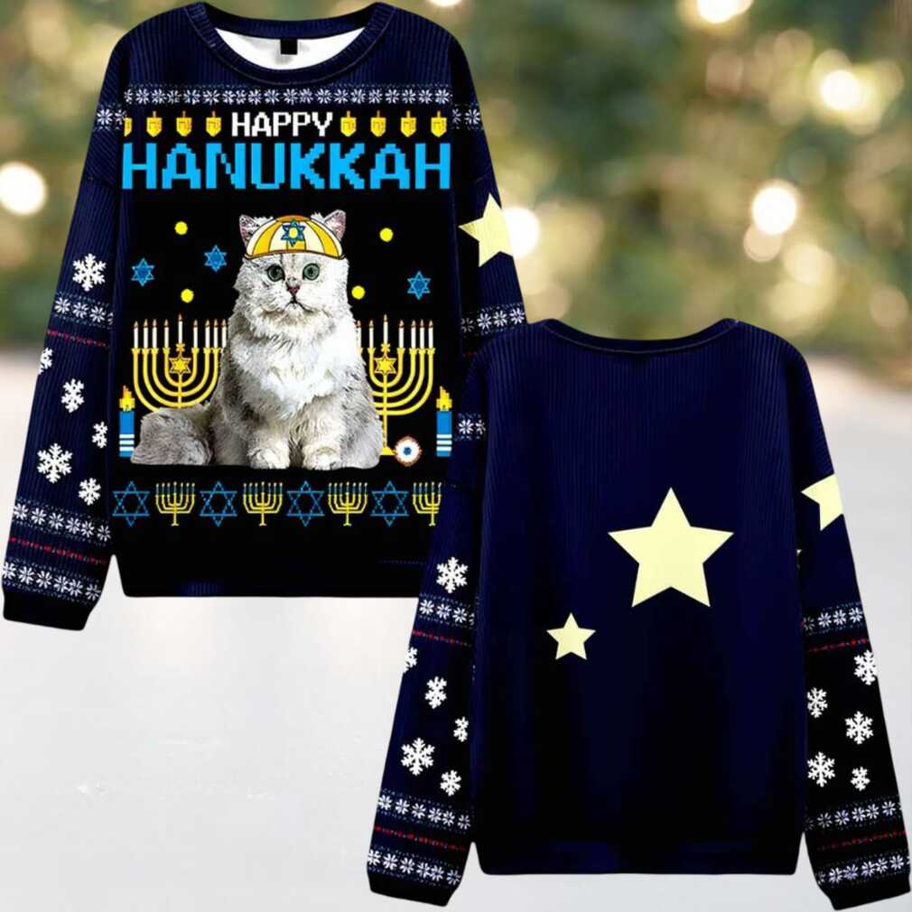 Happy Hanukkah Ugly Christmas Sweater Happy Hanukkah Ugly Christmas Sweater
