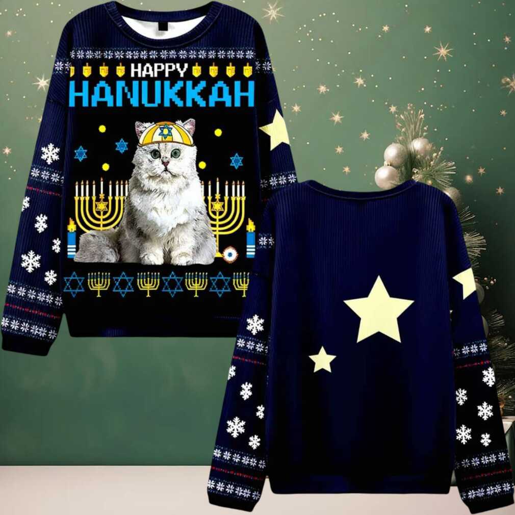 Happy Hanukkah Ugly Christmas Sweater Happy Hanukkah Ugly Christmas Sweater