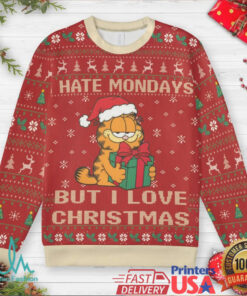 Hate Monday But Love Xmas Garfield Ugly Christmas Sweatshirt