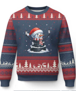 Hockey Puck Snowman Ugly Christmas Sweater Funny Holiday Xmas Gift Hockey Puck Snowman Ugly Christmas Sweater Funny Holiday Xmas Gift