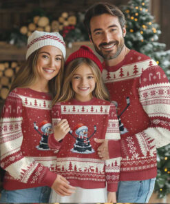 Hockey Puck Snowman Ugly Christmas Sweater Funny Holiday Xmas Gift