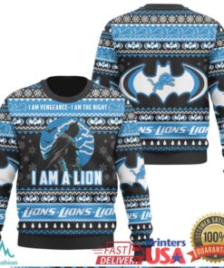 I Am A Lion Detroit Lions Batman Fan Ugly Sweater