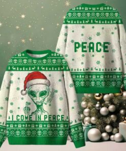 I COME IN PEACE 2 Ugly Christmas Knit Sweatshirt