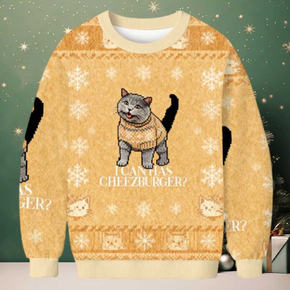 I Can Has Cheezburger Christmas Ugly Sweatshirt I Can Has Cheezburger Christmas Ugly Sweatshirt