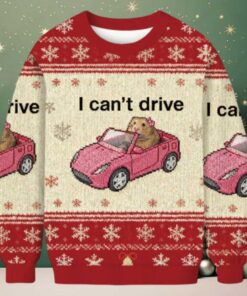 I Can’t Drive Funny Hamster Meme Christmas Ugly Sweatshirt