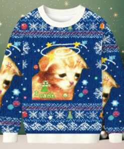 I Can’t Sad Cat Christmas Ugly Sweatshirt