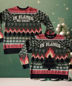 In Flames Merry Christmas From In Flames Gothenburg Sweden In Flames We Trust Vintage Holiday Ugly Christmas Sweater