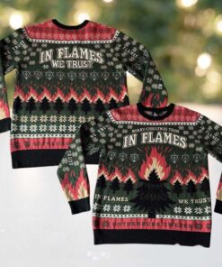 In Flames Merry Christmas From In Flames Gothenburg Sweden In Flames We Trust Vintage Holiday Ugly Christmas Sweater
