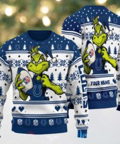 Indianapolis Colts Grinch With Ball NFL Ugly Christmas Sweater