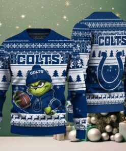 Indianapolis Colts Grinch With Ball Ugly Christmas Sweaters Indianapolis Colts Grinch With Ball Ugly Christmas Sweaters