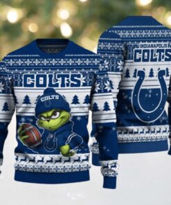 Indianapolis Colts Grinch With Ball Ugly Christmas Sweaters
