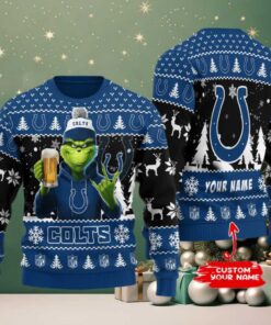 Indianapolis Colts Grinch With Beer Ugly Christmas Sweater Indianapolis Colts Grinch With Beer Ugly Christmas Sweater