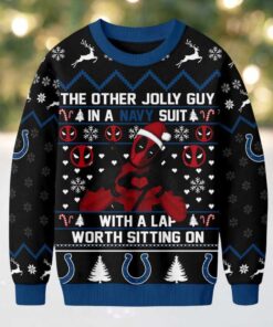 Indianapolis Colts Official NFL Deadpool Christmas Ugly Sweater NY