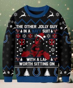 Indianapolis Colts Official NFL Deadpool Christmas Ugly Sweater NY
