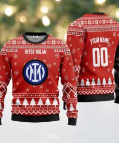 Inter Milan Personalized Ugly Christmas Sweater Red Version