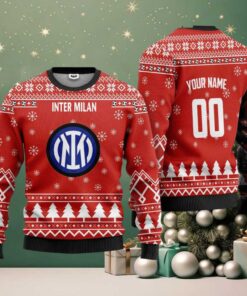Inter Milan Personalized Ugly Christmas Sweater Red Version