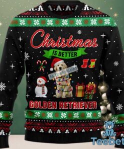 Is Better Golden Retriever Dog Dad Vintage Ugly Christmas Sweaters Black, hoodie, sweater, long sleeve and tank top Is Better Golden Retriever Dog Dad Vintage Ugly Christmas Sweaters Black