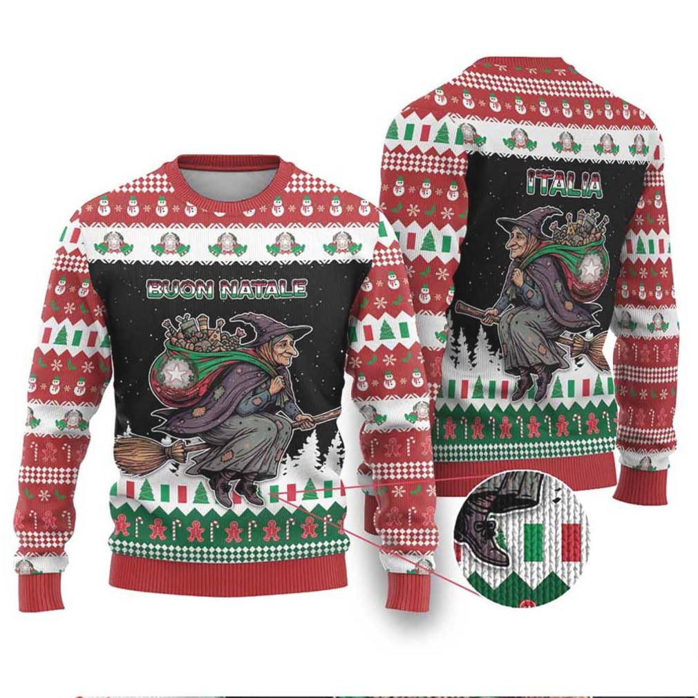 Italy Christmas Ugly Christmas Sweater La Befana Buon Natale Italy Christmas Ugly Christmas Sweater La Befana Buon Natale