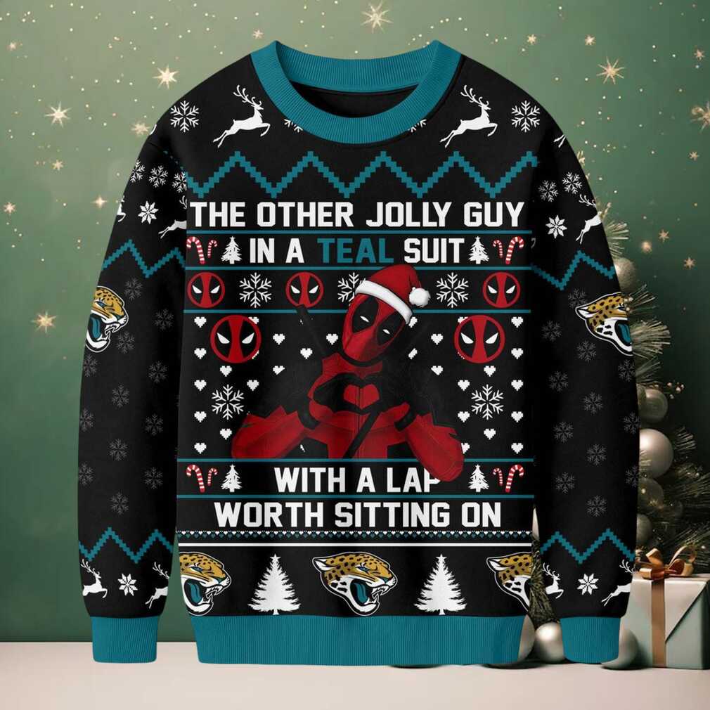 Jacksonville Jaguars Official NFL Deadpool Christmas Ugly Sweater NY Jacksonville Jaguars Official NFL Deadpool Christmas Ugly Sweater NY