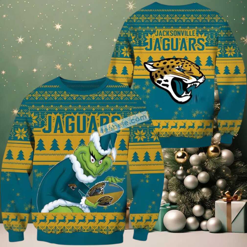 Jacksonville Jaguars The Grinch Stole Ball Ugly Christmas Sweater Green Vacation Jacksonville Jaguars The Grinch Stole Ball Ugly Christmas Sweater Green Vacation