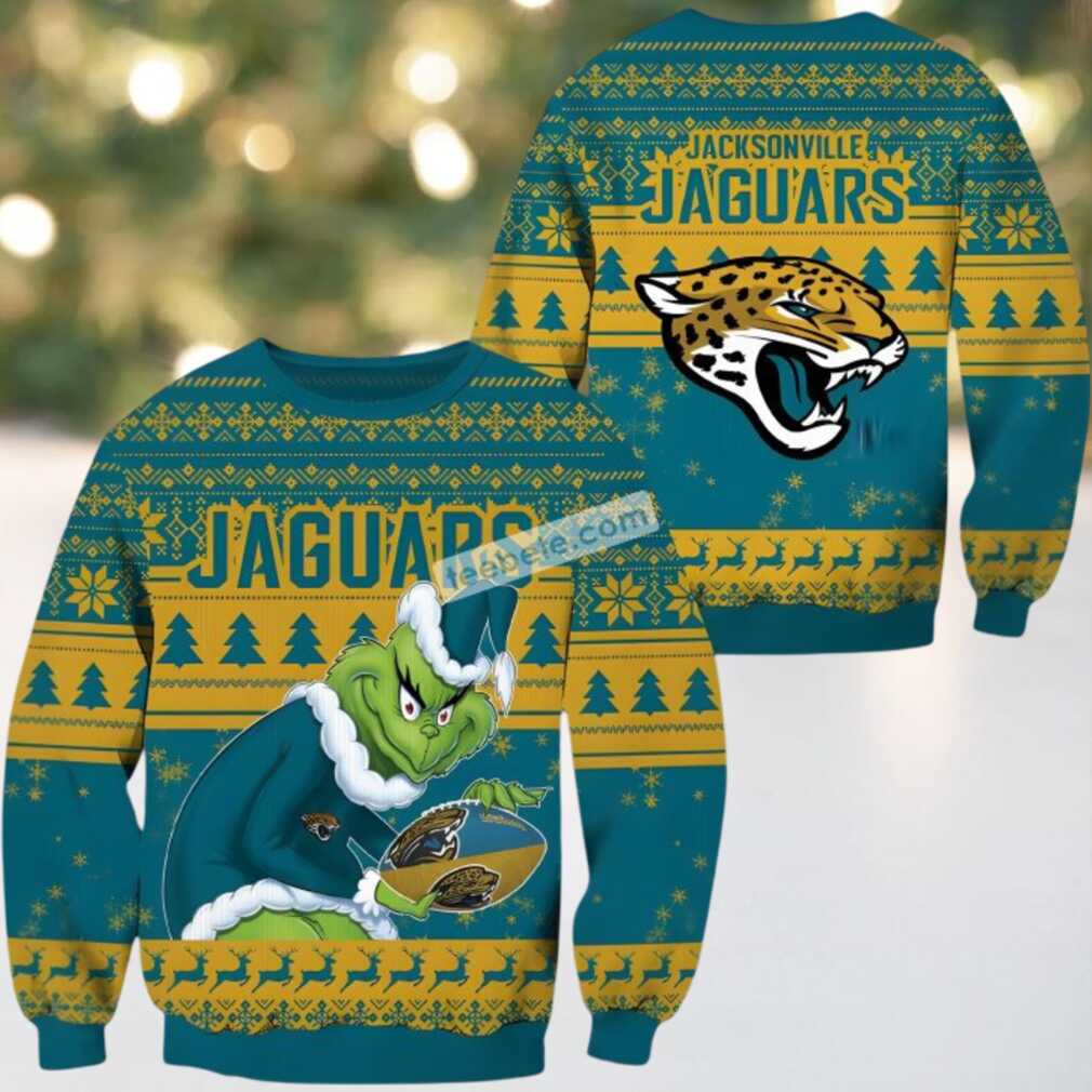 Jacksonville Jaguars The Grinch Stole Ball Ugly Christmas Sweater Green Vacation Jacksonville Jaguars The Grinch Stole Ball Ugly Christmas Sweater Green Vacation