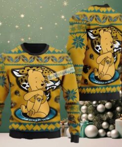 Jacksonville Jaguars Winnie The Pooh Ugly Christmas Sweater Yellow Vacation Jacksonville Jaguars Winnie The Pooh Ugly Christmas Sweater Yellow Vacation