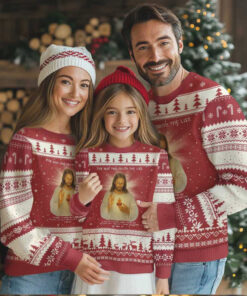 Jesus Christian Xmas Ugly Christmas Sweater Cross Bible Verse Inspirational