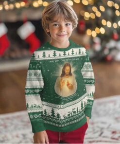 Jesus Christian Xmas Ugly Christmas Sweater Cross Bible Verse Inspirational