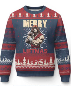 Jesus Gym Xmas Ugly Christmas Sweater Merry Liftmas Xmas