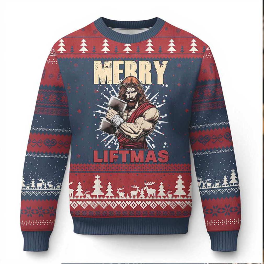 Jesus Gym Xmas Ugly Christmas Sweater Merry Liftmas Xmas Jesus Gym Xmas Ugly Christmas Sweater Merry Liftmas Xmas