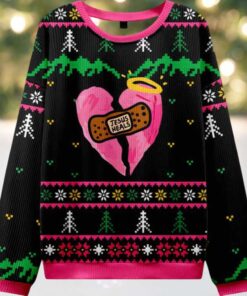 Jesus Heals Pink Heart Christian Ugly Christmas Sweater