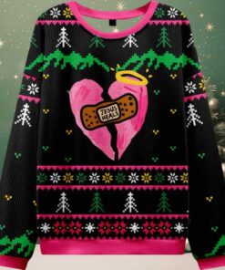 Jesus Heals Pink Heart Christian Ugly Christmas Sweater