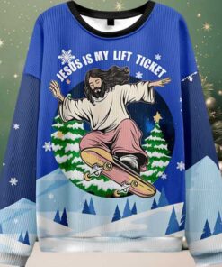 Jesus Is My Lift Ticket Ugly Christmas Sweater