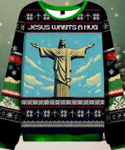 Jesus Wants A Hug Ugly Christmas Sweater