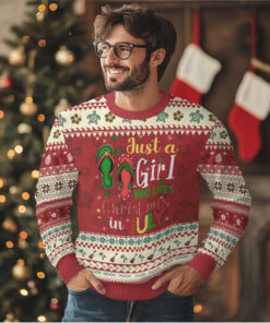 Just A Girl Who Loves Xmas In July Ugly Christmas Sweater