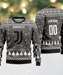 Juventus FC Personalized Ugly Christmas Sweater Gray Version