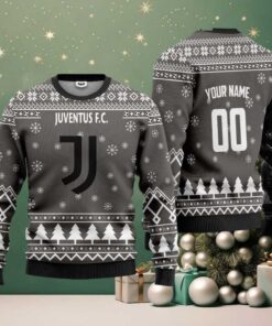Juventus FC Personalized Ugly Christmas Sweater Gray Version