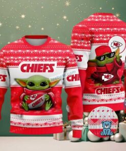 Kansas City Chiefs Baby Yoda Love Ugly Christmas Sweater Red Cool Kansas City Chiefs Baby Yoda Love Ugly Christmas Sweater Red Cool