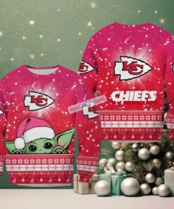 Kansas City Chiefs Baby Yoda Star Wars Ugly Christmas Sweater Ladies Red