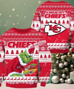 Kansas City Chiefs Christmas Grinch Stole Ugly Sweater Party Red Kansas City Chiefs Christmas Grinch Stole Ugly Sweater Party Red