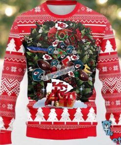 Kansas City Chiefs Christmas Tree Ugly Christmas Sweater Red Ugliest