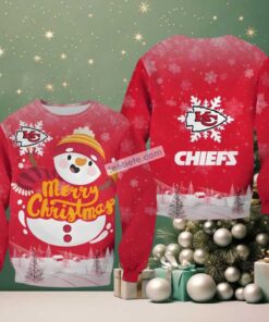 Kansas City Chiefs Cute Snowman Ugly Christmas Sweatshirt Womens Red